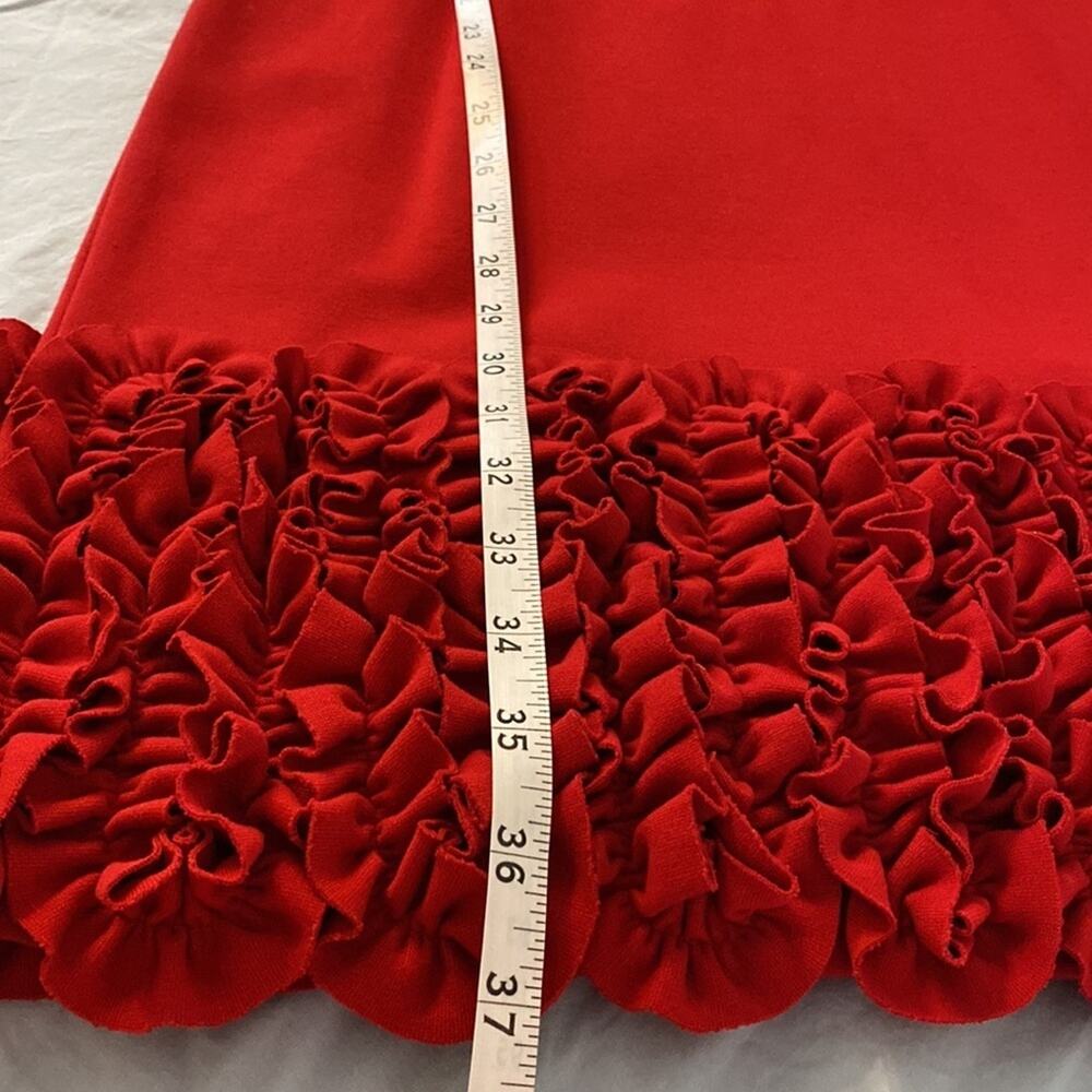 NEW Taylor Red Ruffle Bottom Ponte Sheath Dress Size 6 - Picture 7 of 8